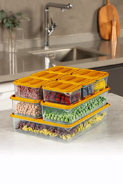 Hermia Set de Cajas de Almacenaje de 7 Piezas, Naranja